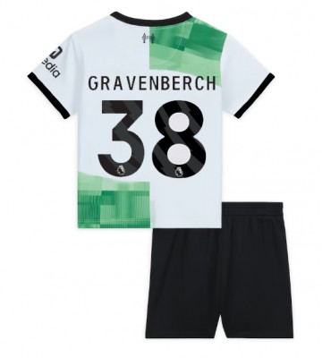 Liverpool Ryan Gravenberch #38 Udebanesæt Børn 2023-24 Kort ærmer (+ korte bukser)